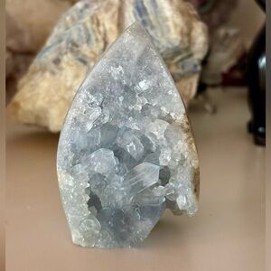 Celestite Druzy Freeform – Soft Blue Crystal Cluster